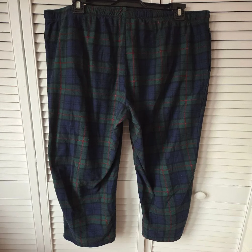 Nautica Men's Flannel Plaid Sleepwear pants green, blue, and red